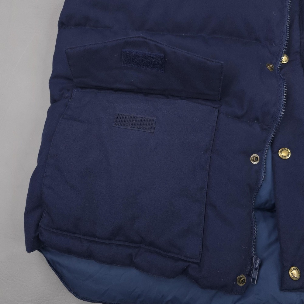 Cabela's Vest Mens Large Blue Premier Northern Goose Down Puffer Canvas Zip - Picture 9 of 14